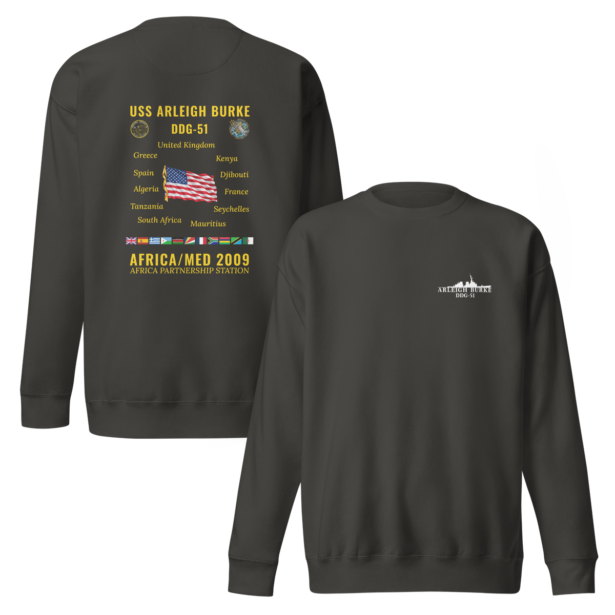 USS Arleigh Burke (DDG-51) 2009 Africa/Med Cruise Sweatshirt