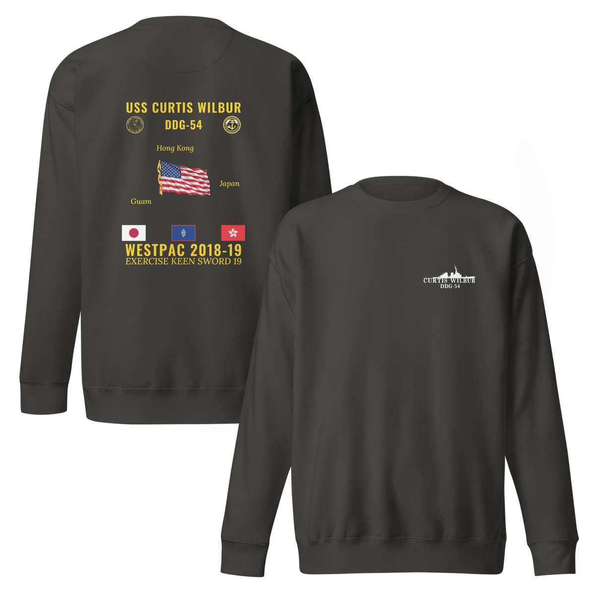 USS Curtis Wilbur (DDG-54) 2018-19 WestPac Cruise Sweatshirt