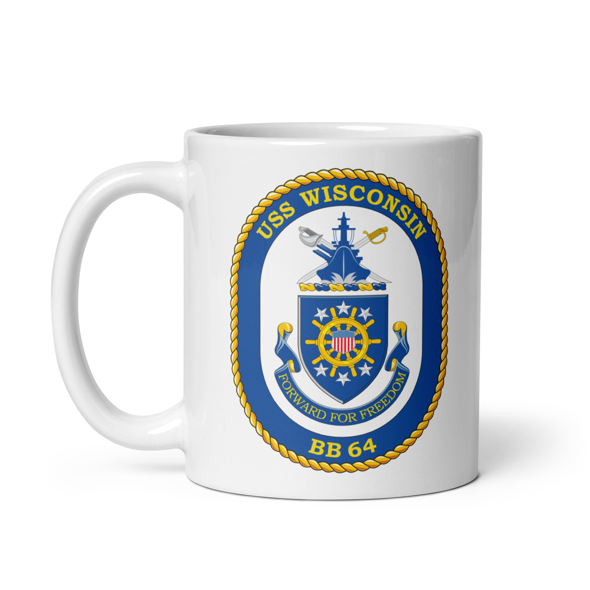 USS Wisconsin (BB-64) Ship's Crest Mug