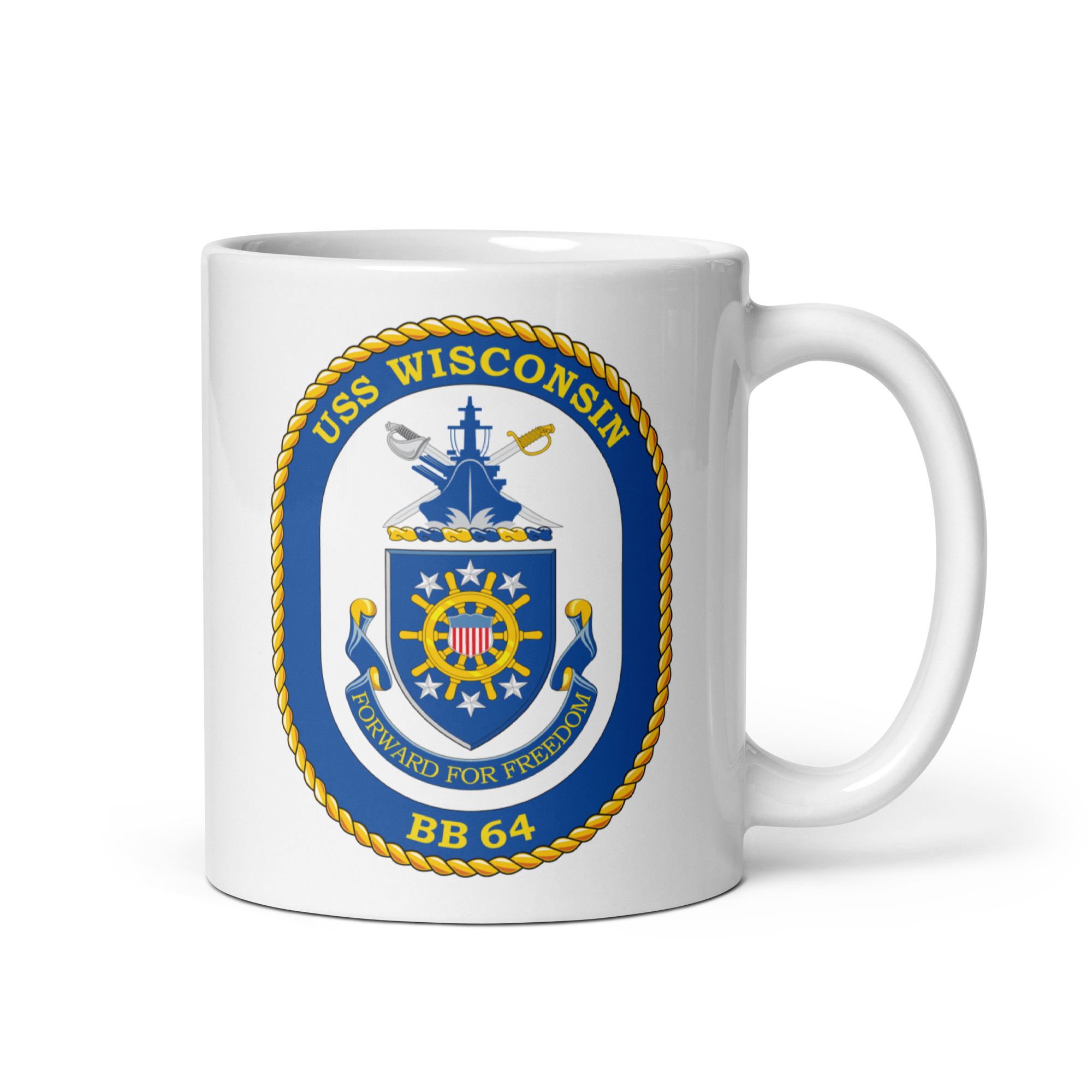 USS Wisconsin (BB-64) Ship's Crest Mug