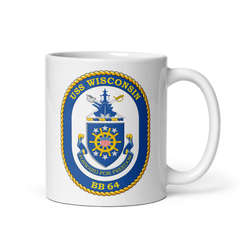 USS Wisconsin (BB-64) Ship's Crest Mug
