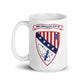 USS Chicago (CG-11) Ship's Crest Mug - Blue – left view, white, 15oz
