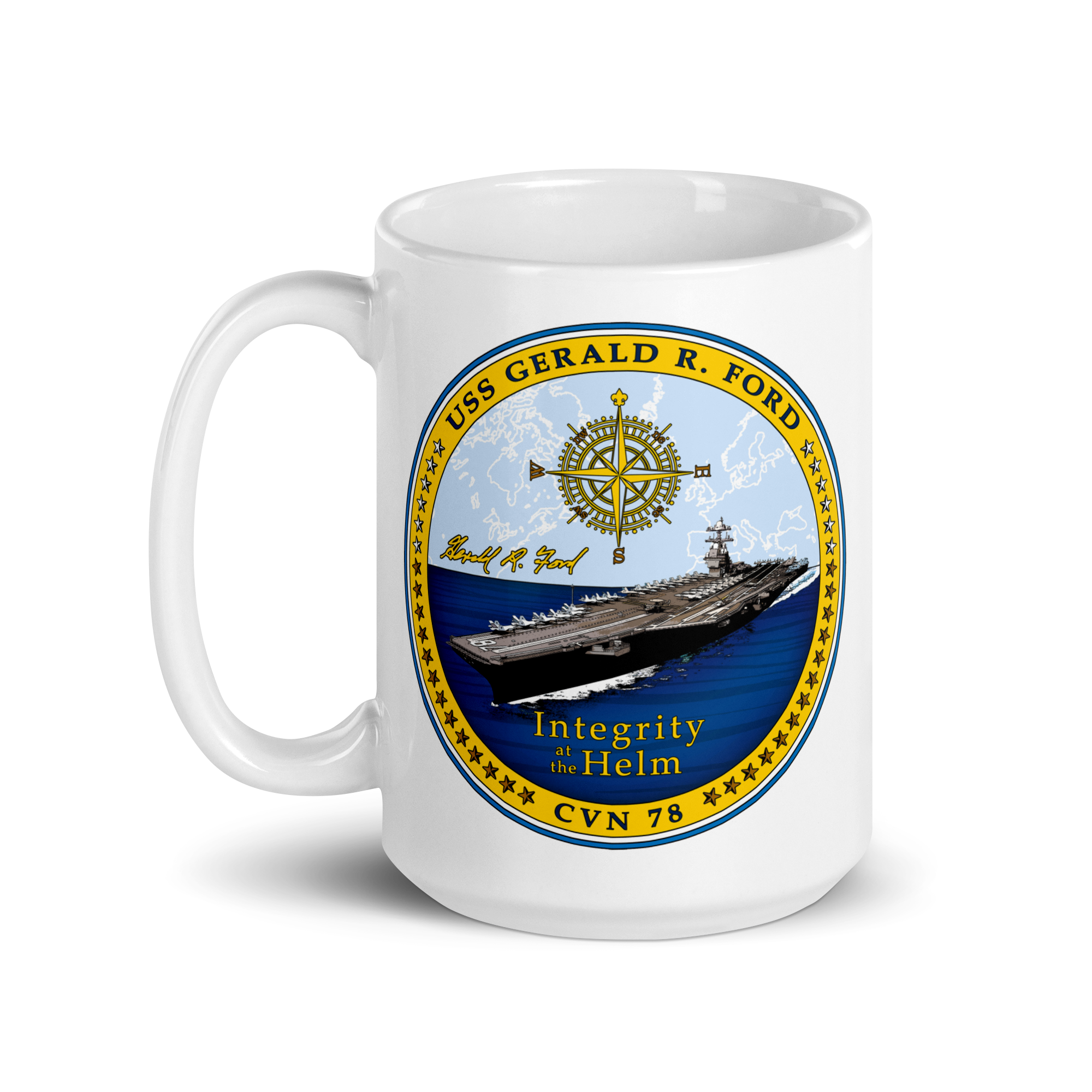 USS Gerald R. Ford (CVN-78) Ship's Crest Mug