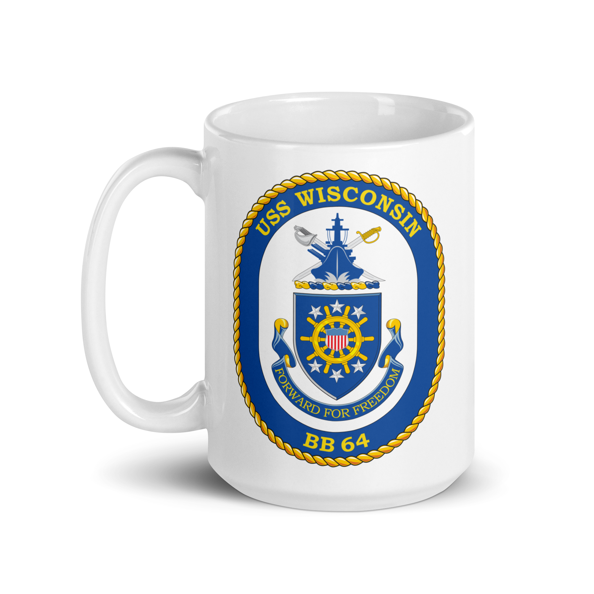 USS Wisconsin (BB-64) Ship's Crest Mug