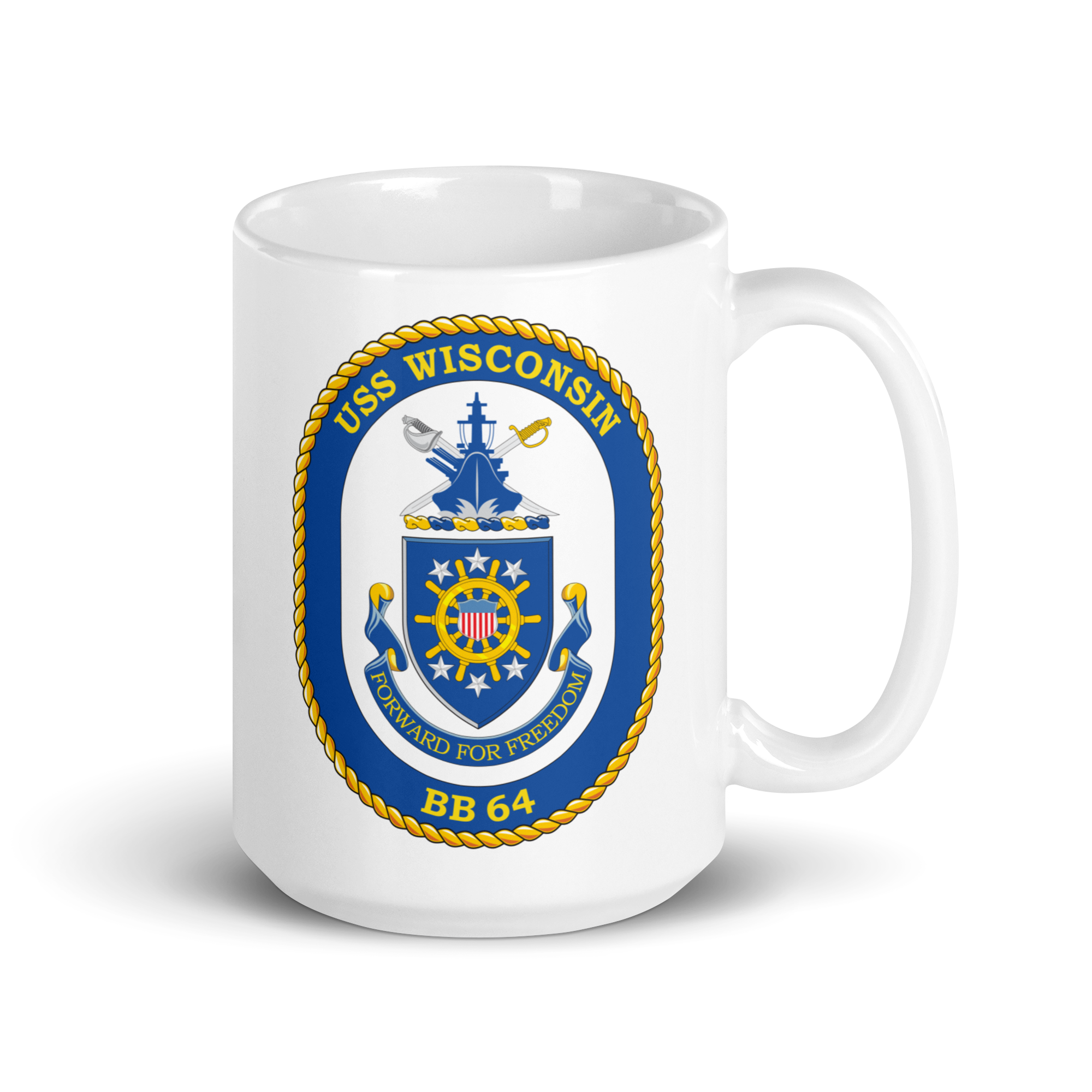 USS Wisconsin (BB-64) Ship's Crest Mug