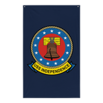 USS Independence (CV-62) Ship's Crest Flag – front view, white