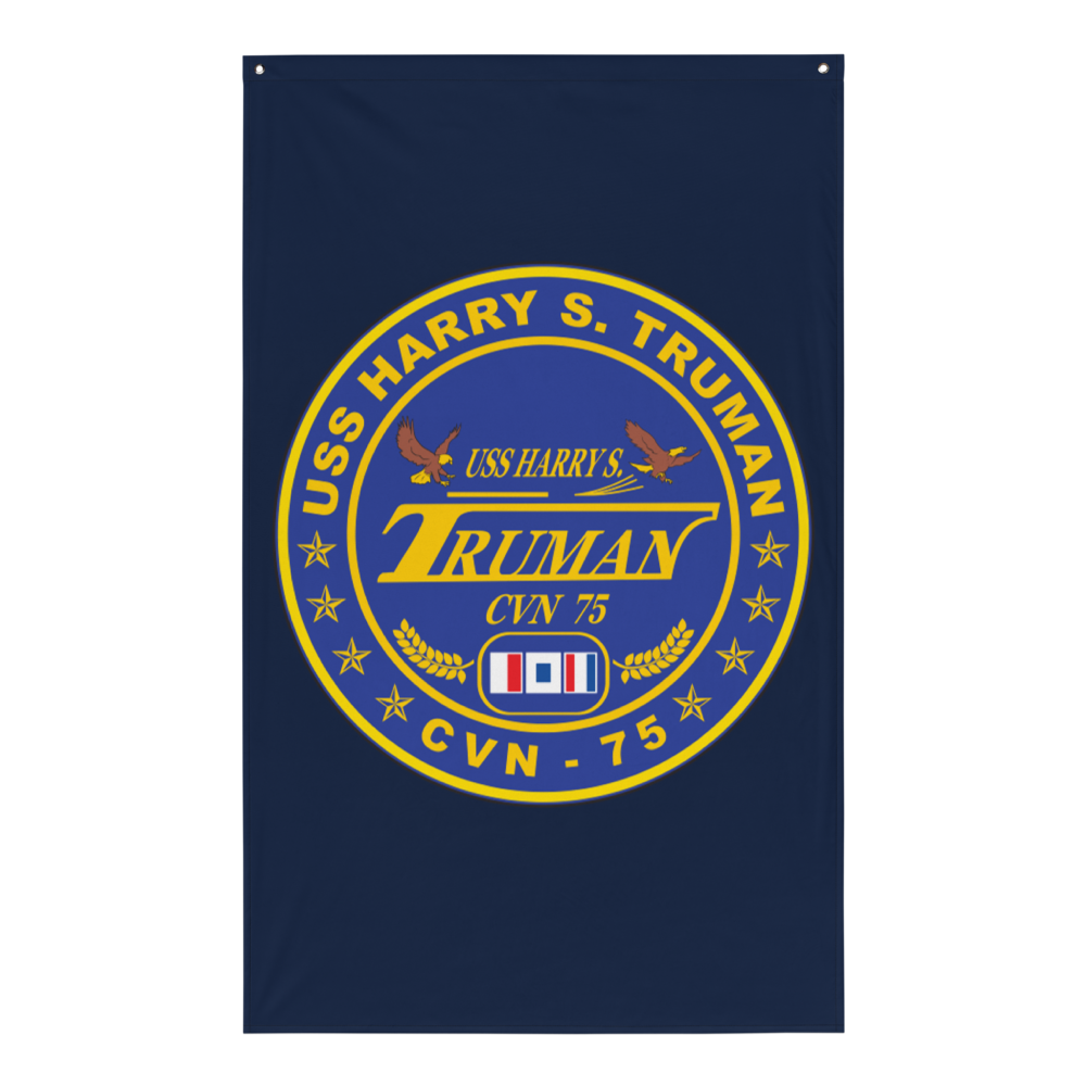 USS Harry S. Truman (CVN-75) Ship's Crest Flag – front view, white