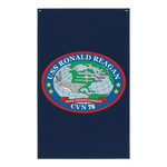 USS Ronald Reagan (CVN-76) Ship's Crest Flag – front view, white