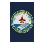 USS George H.W. Bush (CVN-77) Ship's Crest Flag – front view, white