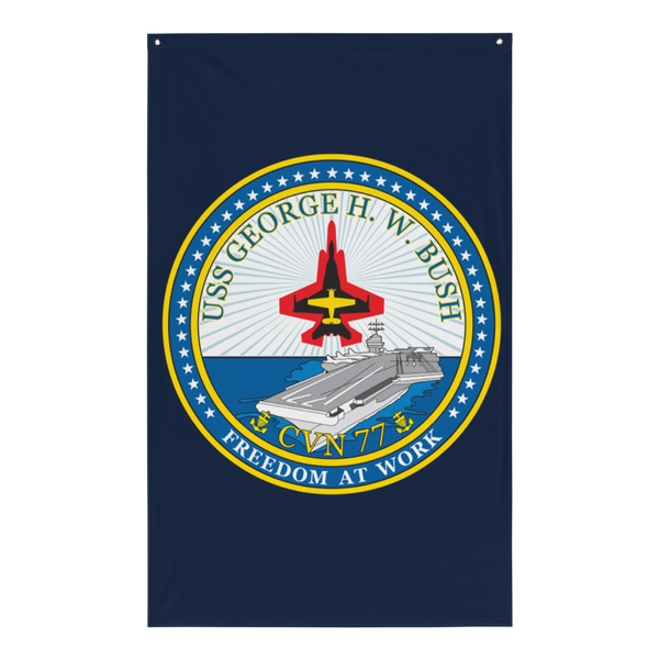 ❃US❃米軍標識 USS George H.W. Bush (CVN-77) Ship's Crest Flag
