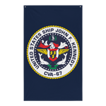 USS John F. Kennedy (CVA-67) Ship's Crest Flag – front view, white