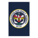 USS John F. Kennedy (CV-67) Ship's Crest Flag – front view, white