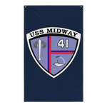 USS Midway (CV-41) Ship's Crest Flag – front view, white