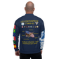 USS Enterprise (CVAN-65) 1964 FP Cruise Jacket - Shellback Sleeve – back view, white