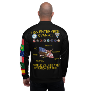 USS Enterprise (CVAN-65) 1964 FP Cruise Jacket - Black – back view, white