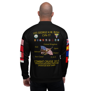 USS George H.W. Bush (CVN-77) 2011 FP Cruise Jacket - Black – back view, white