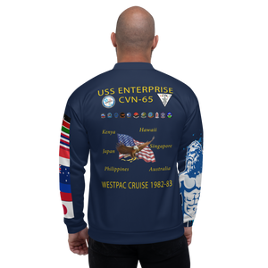 USS Enterprise (CVN-65) 1982-83 FP Cruise Jacket - Shellback – back view, white