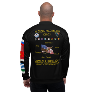 USS George Washington (CVN-73) 2002 FP Cruise Jacket - Black – back view, white