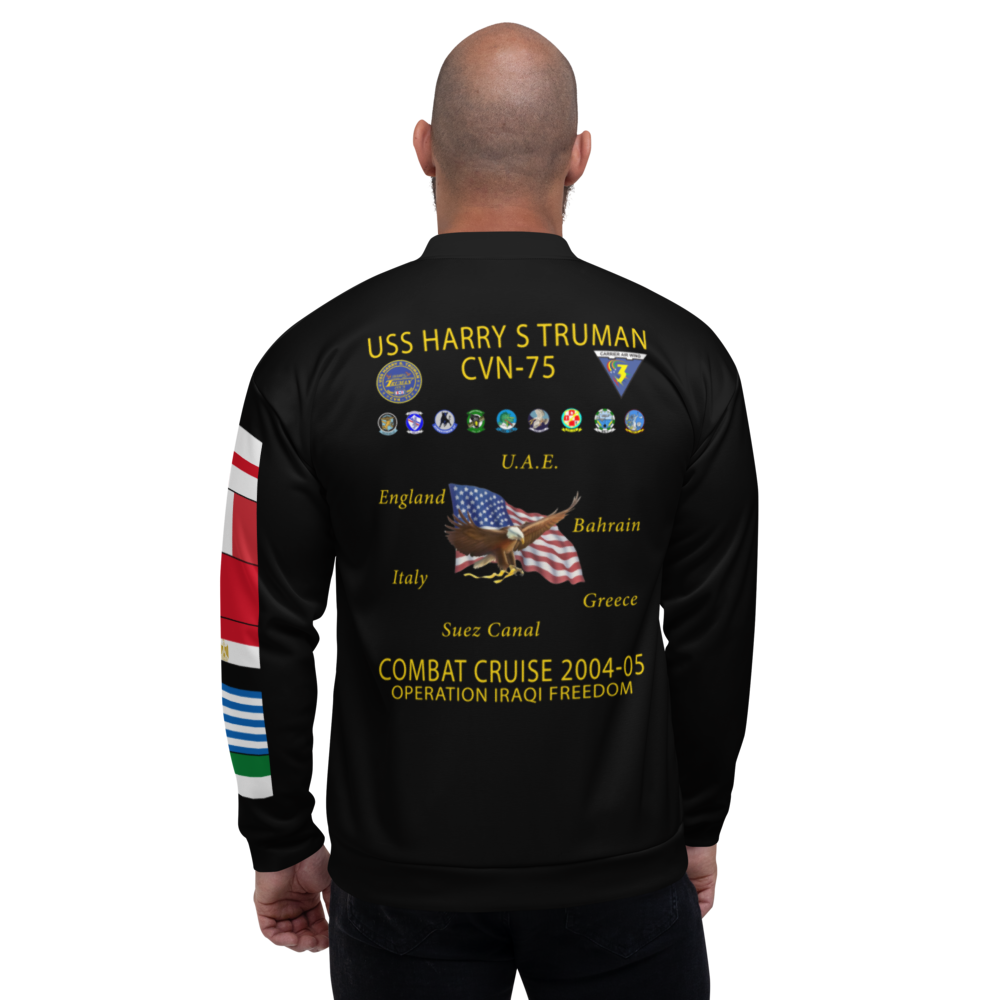 USS Harry S. Truman (CVN-75) 2004-05 FP Cruise Jacket - Black – back view, white