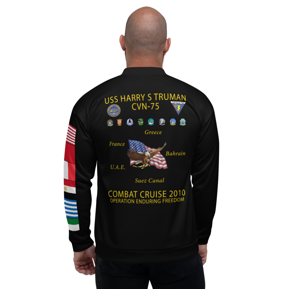 USS Harry S. Truman (CVN-75) 2010 FP Cruise Jacket - Black – back view, white