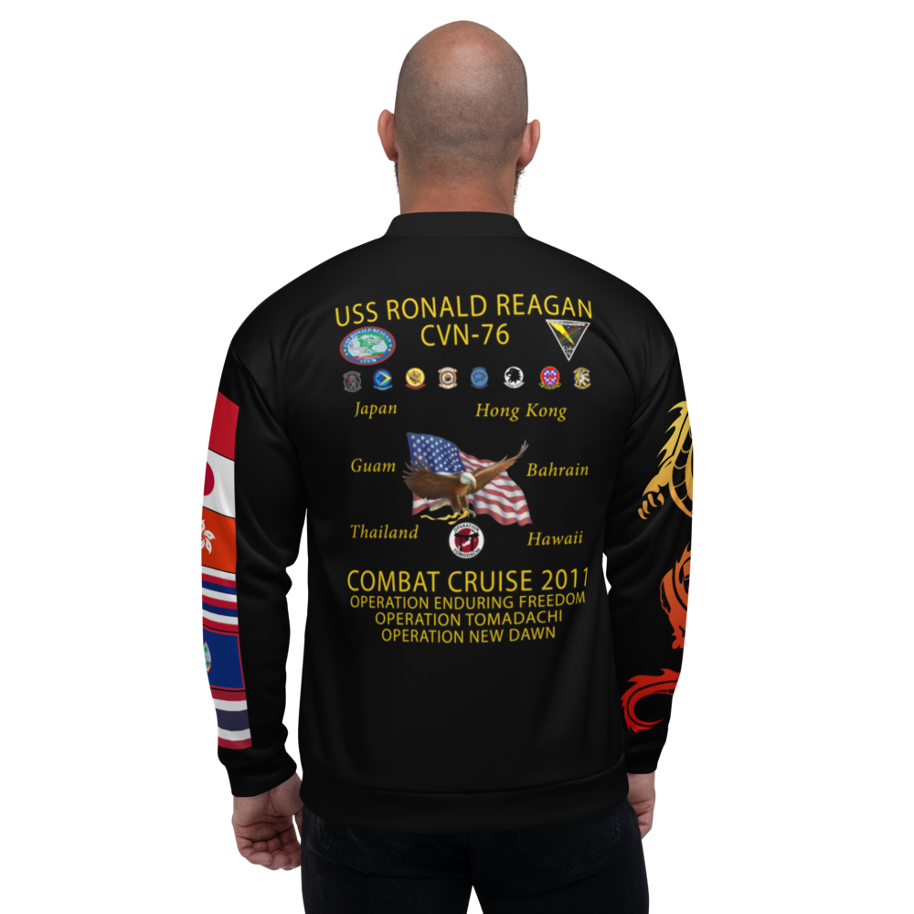 USS Ronald Reagan (CVN-76) 2011 FP Cruise Jacket - WestPac – back view, white