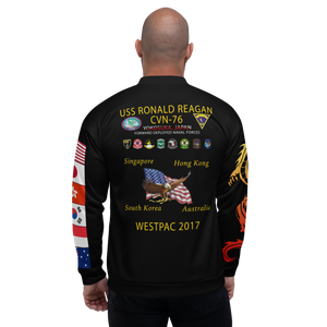 USS Ronald Reagan (CVN-76) 2017 FP Cruise Jacket - WestPac – back view, white
