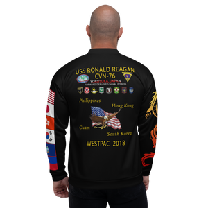 USS Ronald Reagan (CVN-76) 2018 FP Cruise Jacket - WestPac – back view, white