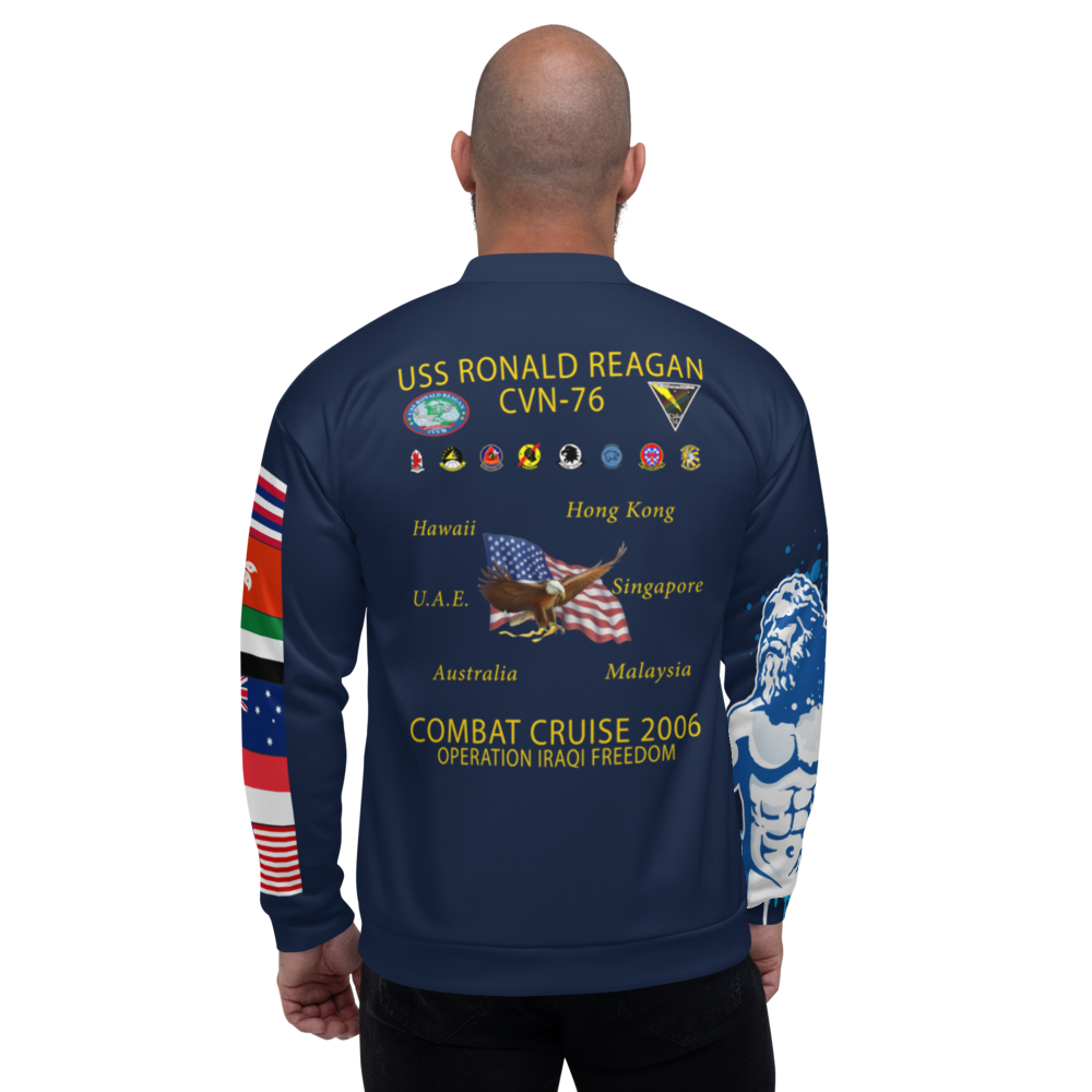 USS Ronald Reagan (CVN-76) 2006 FP Cruise Jacket - Shellback – back view, white
