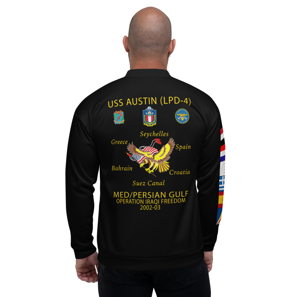 USS Austin (LPD-4) 2002-03 FP Cruise Jacket – back view, white
