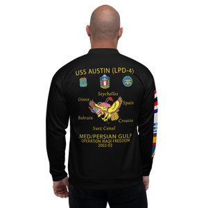 USS Austin (LPD-4) 2002-03 FP Cruise Jacket – back view, white