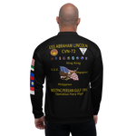 USS Abraham Lincoln (CVN-72) 1991 FP Cruise Jacket – back view, white