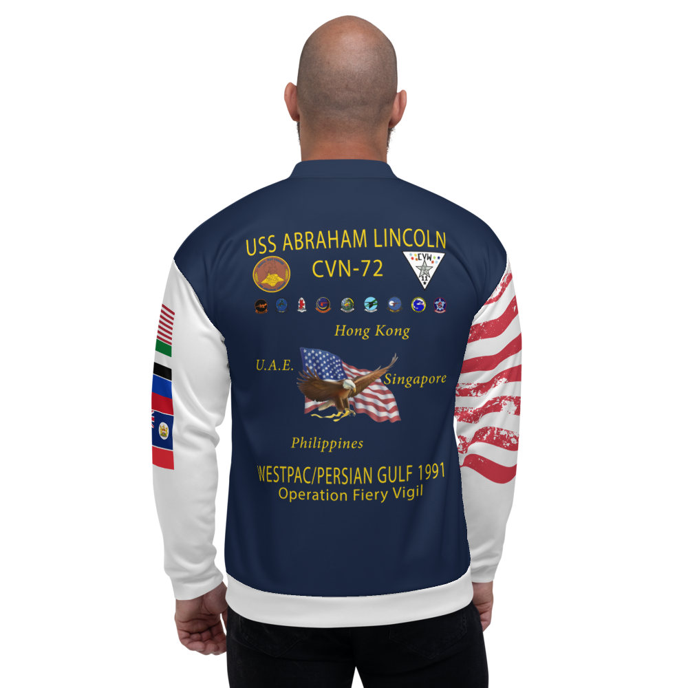 USS Abraham Lincoln (CVN-72) 1991 FP Cruise Jacket - All American