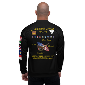 USS Abraham Lincoln (CVN-72) 1995 FP Cruise Jacket – back view, white
