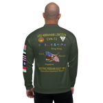 USS Abraham Lincoln (CVN-72) 1995 FP Cruise Jacket - Green – back view, white