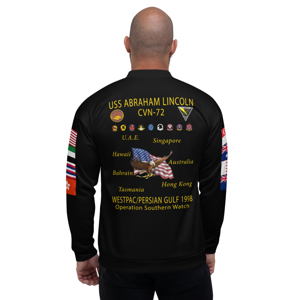 USS Abraham Lincoln (CVN-72) 1998 FP Cruise Jacket – back view, white