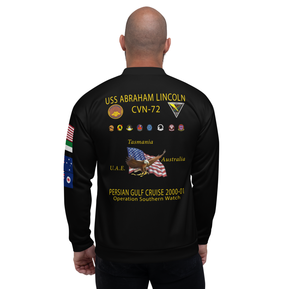 USS Abraham Lincoln (CVN-72) 2000-01 FP Cruise Jacket – back view, white