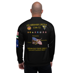 USS Abraham Lincoln (CVN-72) 2000-01 FP Cruise Jacket – back view, white