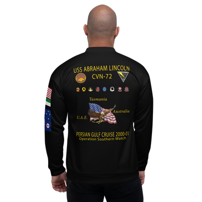 USS Abraham Lincoln (CVN-72) 2000-01 FP Cruise Jacket – back view, white