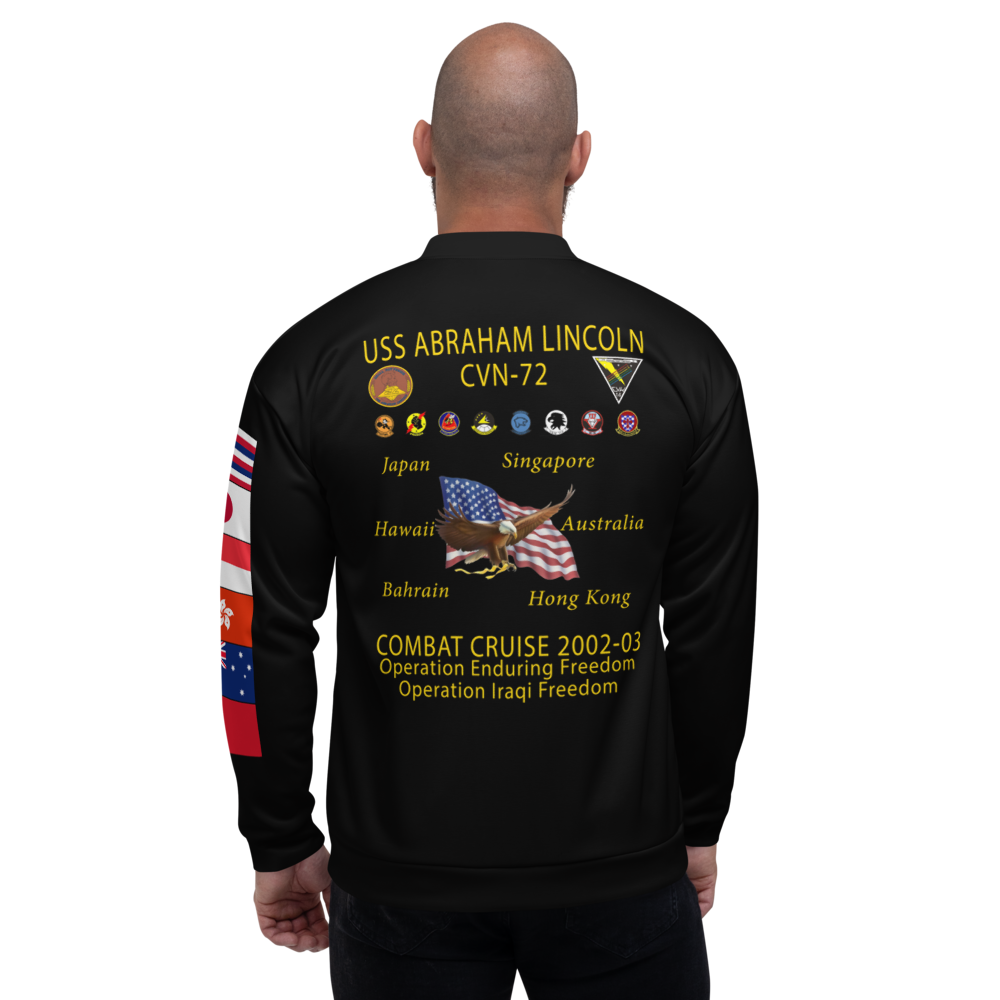 USS Abraham Lincoln (CVN-72) 2002-03 FP Cruise Jacket – back view, white