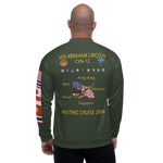 USS Abraham Lincoln (CVN-72) 2006 FP Cruise Jacket - Green – back view, white