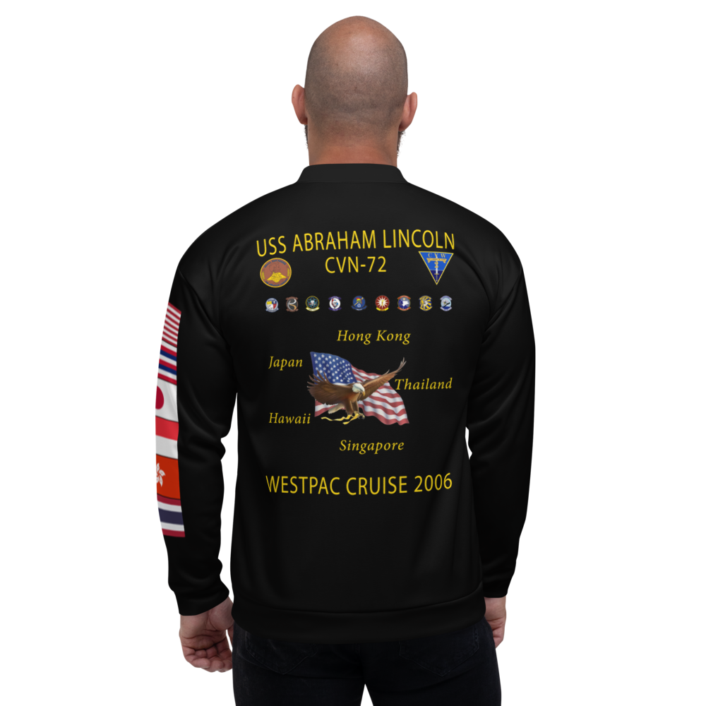 USS Abraham Lincoln (CVN-72) 2006 FP Cruise Jacket – back view, white