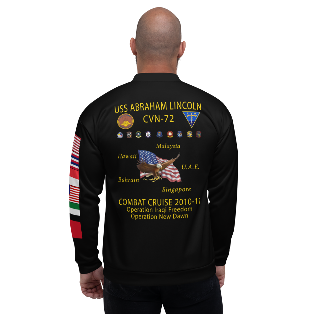 USS Abraham Lincoln (CVN-72) 2010-11 FP Cruise Jacket – back view, white