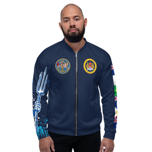 USS America (CVA-66) 1968 Full Print Cruise Jacket - Shellback – front view, white