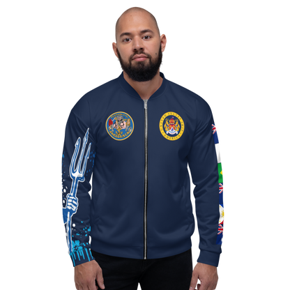 USS America (CVA-66) 1968 Full Print Cruise Jacket - Shellback – front view, white