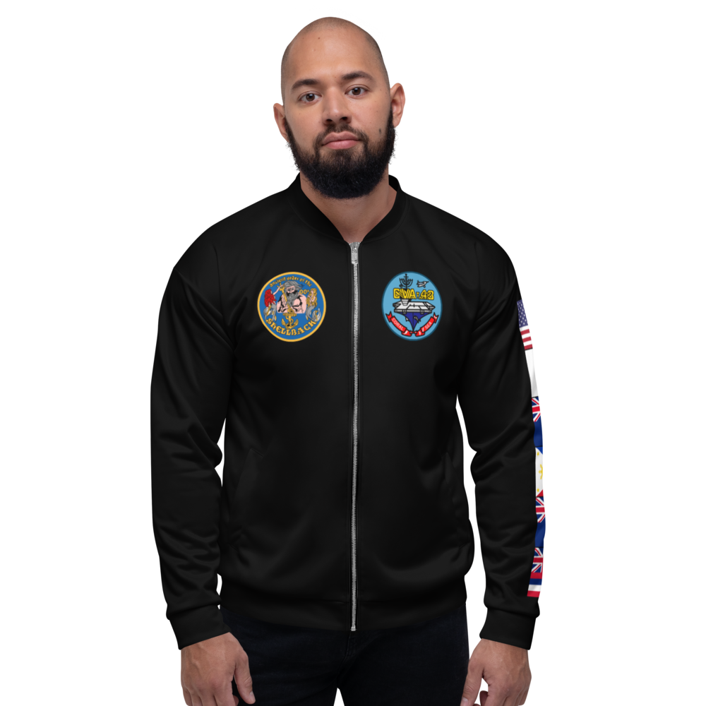 USS Coral Sea (CVA-43) 1969-70 FP Cruise Jacket - Black – front view, white