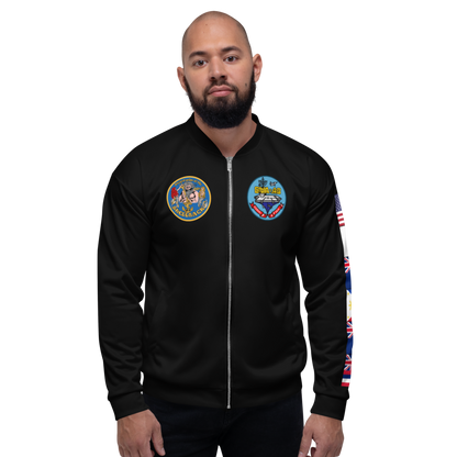USS Coral Sea (CVA-43) 1969-70 FP Cruise Jacket - Black – front view, white