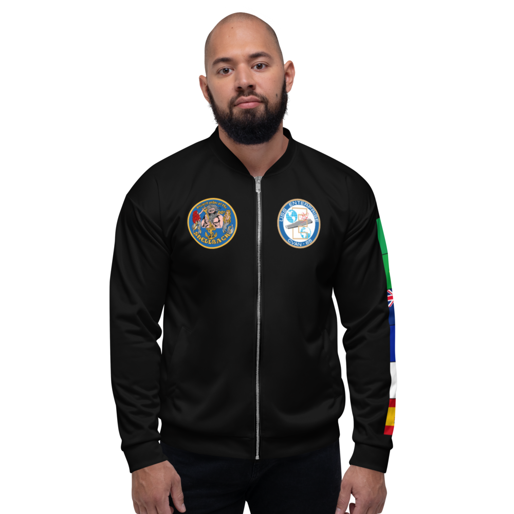 USS Enterprise (CVAN-65) 1964 FP Cruise Jacket - Black – front view, white