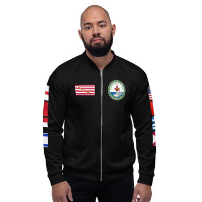 USS George H.W. Bush (CVN-77) 2017 FP Cruise Jacket - Black – front view, white