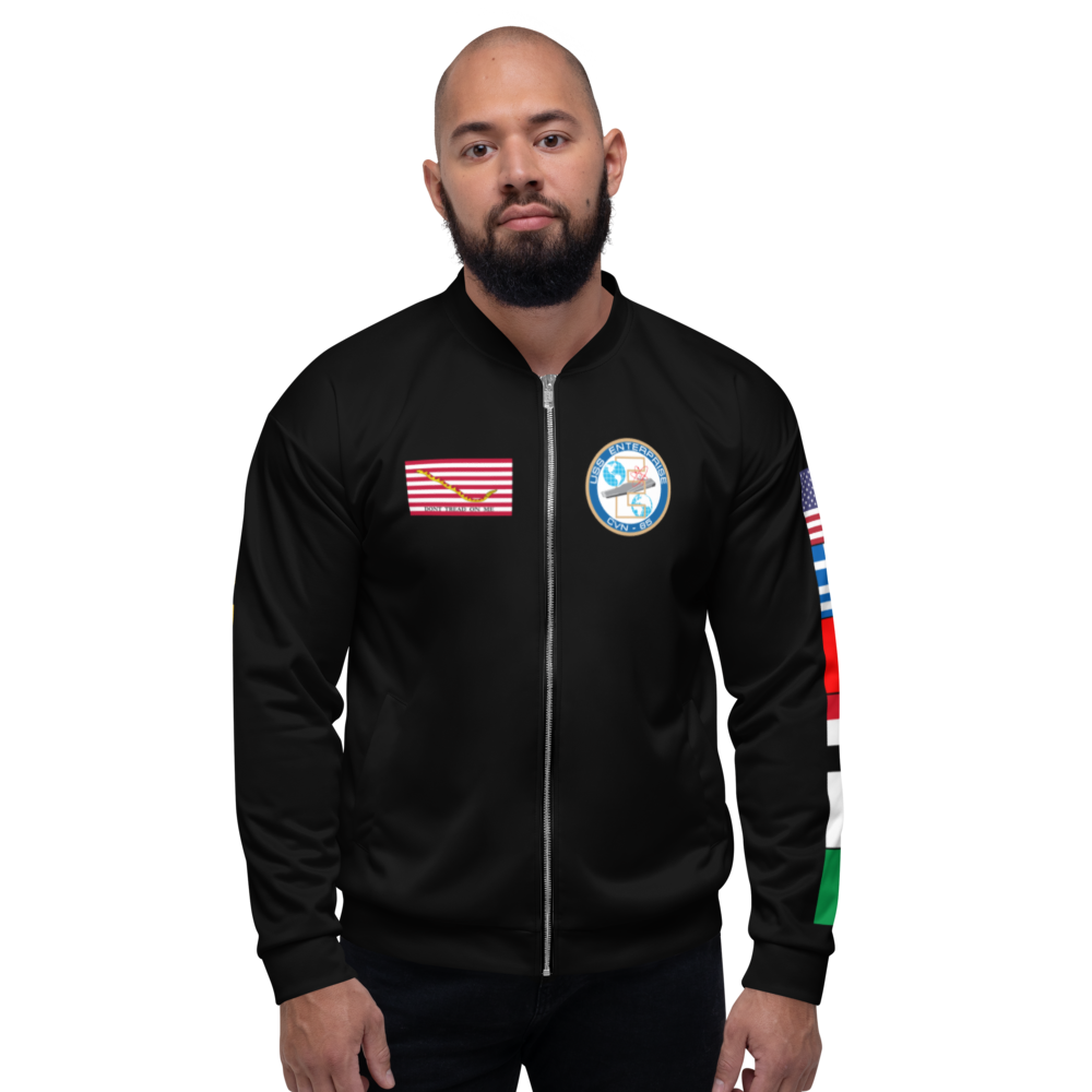 USS Enterprise (CVN-65) 2012 FP Cruise Jacket - Black – front view, white