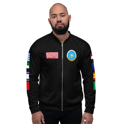 USS Dwight D. Eisenhower (CVN-69) 1994-95 FP Cruise Jacket - Black – front view, white